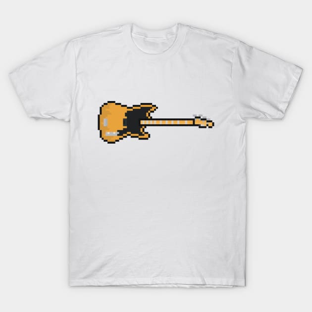 Pixel 1951 Wood Precision Bass Guitar T-Shirt by gkillerb